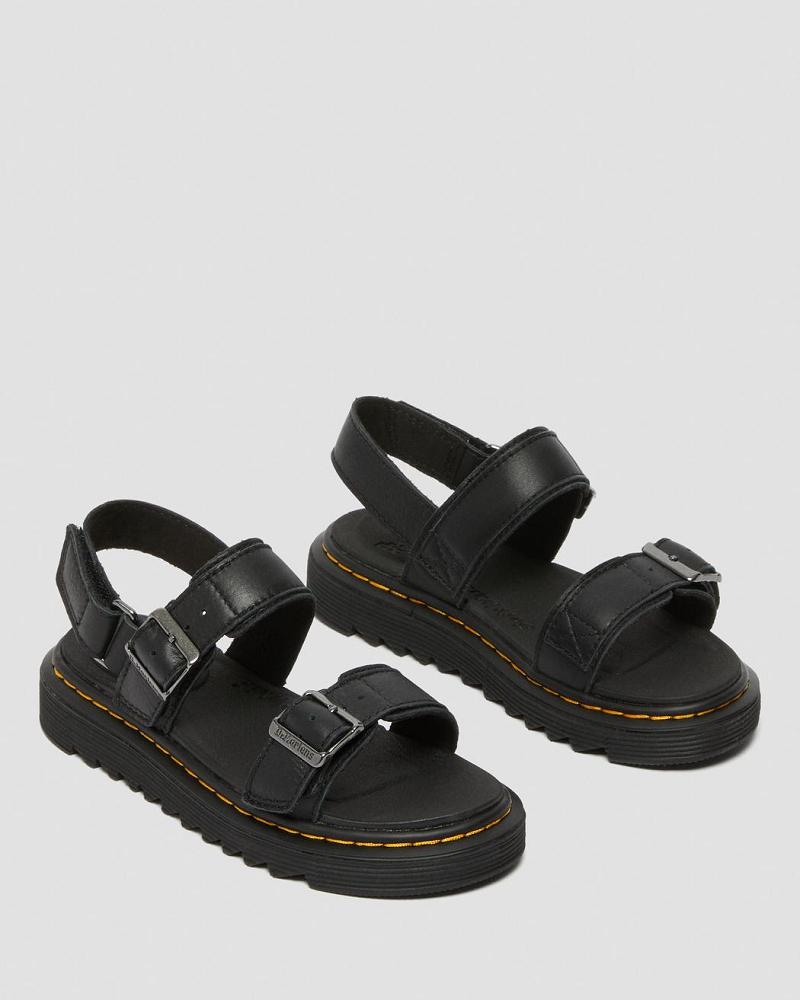 Sandalias Dr Martens Junior Kyle Cuero Niños Negros | MX 105SGL